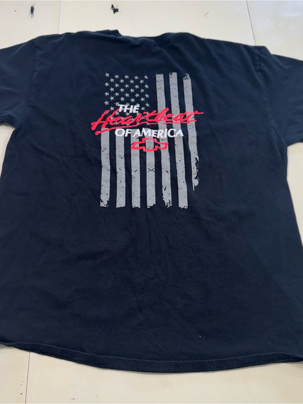 Chevrolet "The Heartbeat of America" Patriotic Flag Graphic T-Shirt (XL)